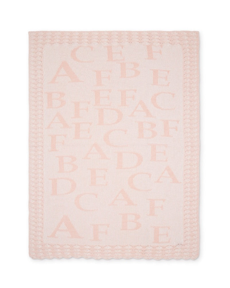 Kiddie Couture - Pink Alpha Tots Organic Blanket | Blankets | Bon Bon Tresor