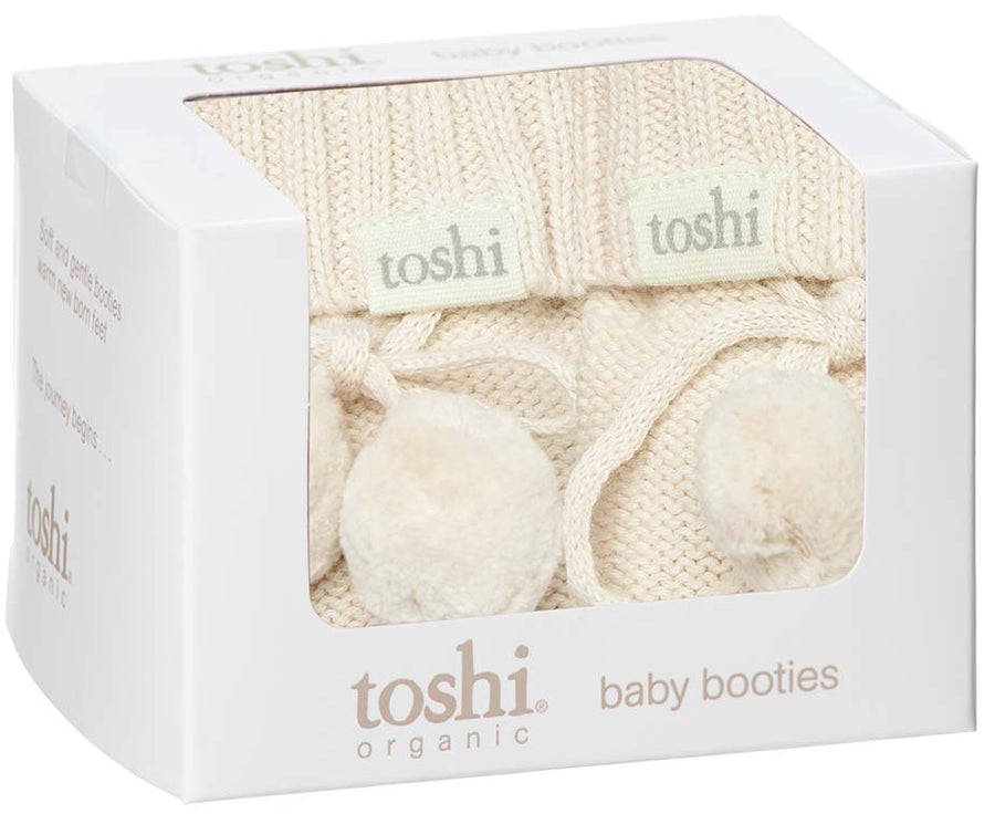 Toshi Organic Booties Marley Cream | Booties & Mittens | Bon Bon Tresor