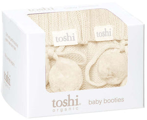 Toshi Organic Booties Marley Feather | Booties & Mittens | Bon Bon Tresor