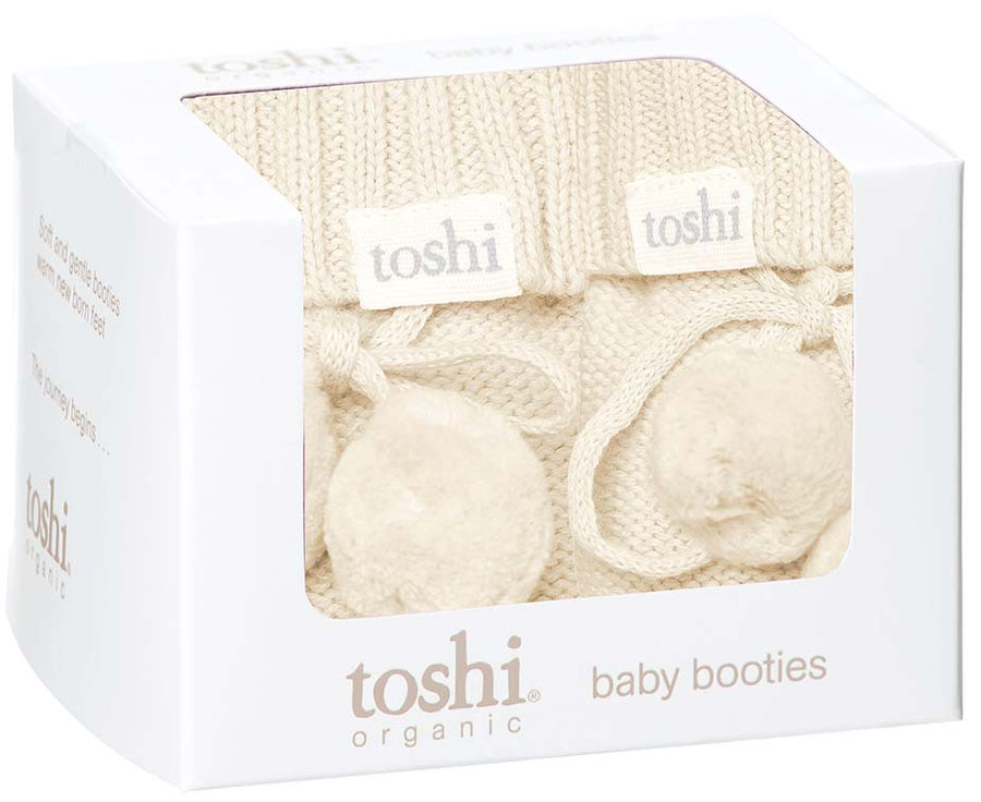 Toshi Organic Booties Marley Feather | Booties & Mittens | Bon Bon Tresor