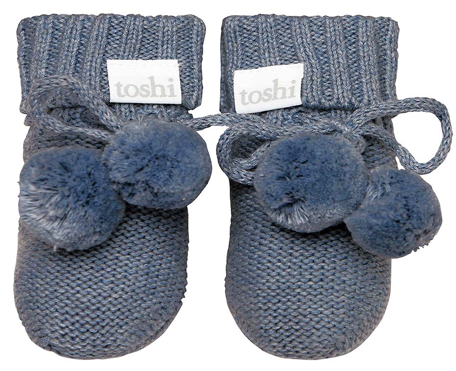 Toshi Organic Booties Marley Moonlight | Booties & Mittens | Bon Bon Tresor