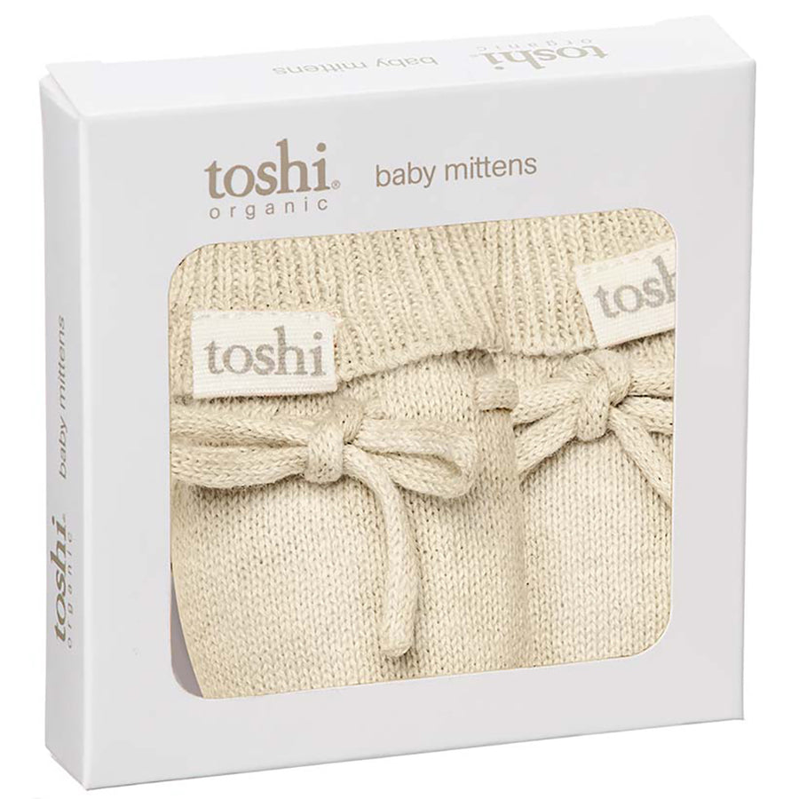 Toshi Organic Mittens Marley Oatmeal | Booties & Mittens | Bon Bon Tresor