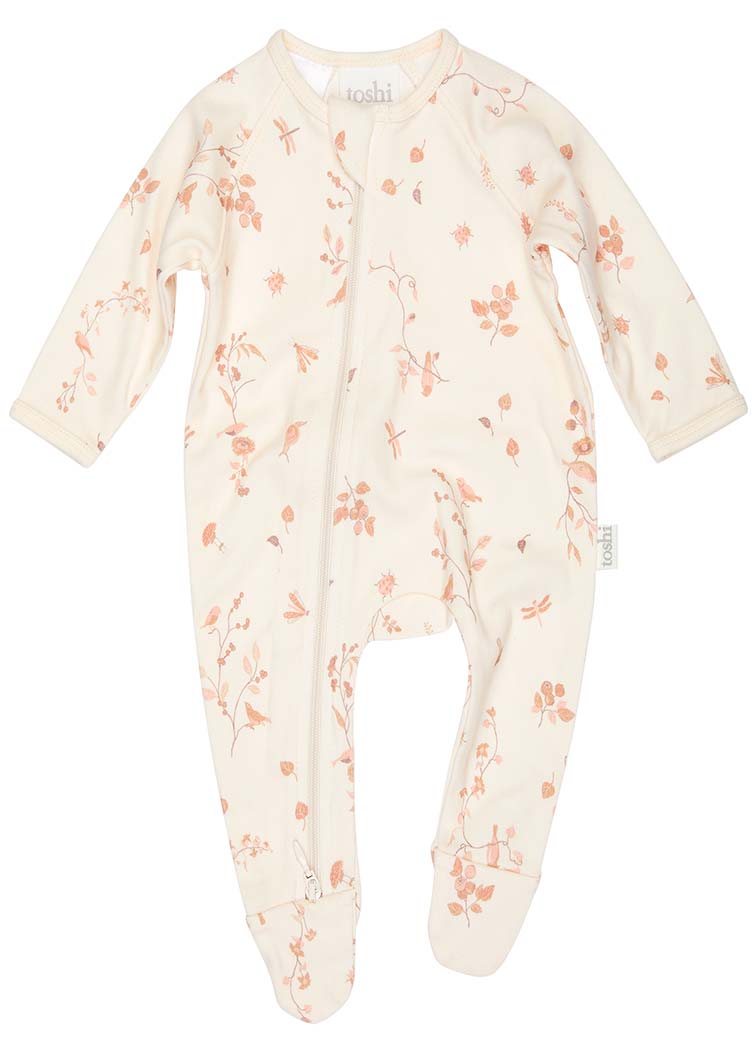 Toshi Onesie Long Sleeve Classic Songbirds | Rompers & Playsuits | Bon Bon Tresor