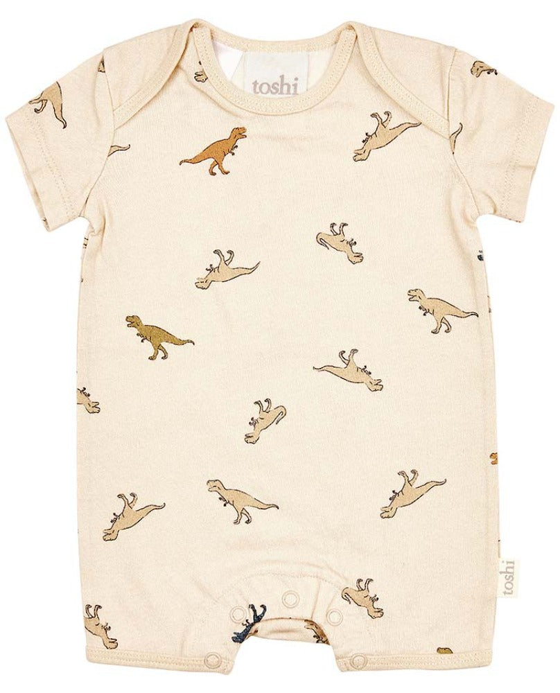 Toshi Onesie Short Sleeve Dinosauria | Rompers & Playsuits | Bon Bon Tresor