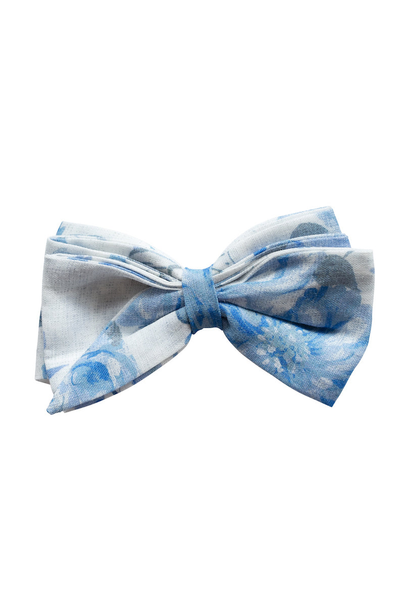 Sofia The Label Bow Hair Clip Sky Blue Floral | Hair Accessories | Bon Bon Tresor