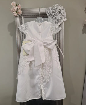 Christening - Erina Silk Lace Sequined Short Gown | Gowns | Bon Bon Tresor