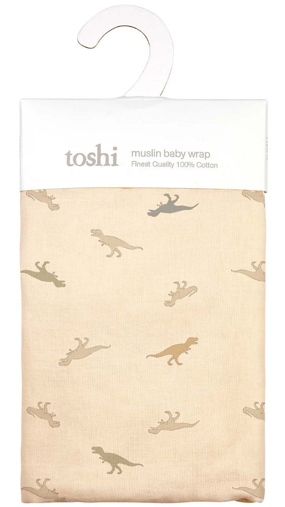 Toshi Wrap Muslin Dinosauria | Wraps & Swaddles | Bon Bon Tresor