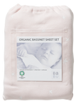 Babu Organic Bassinet Sheet Set Shell Pink Star | Bassinet Sheet | Bon Bon Tresor
