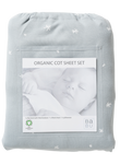 Babu Organic Cot Sheet Set Coastal Blue Star | Cot Sheet | Bon Bon Tresor