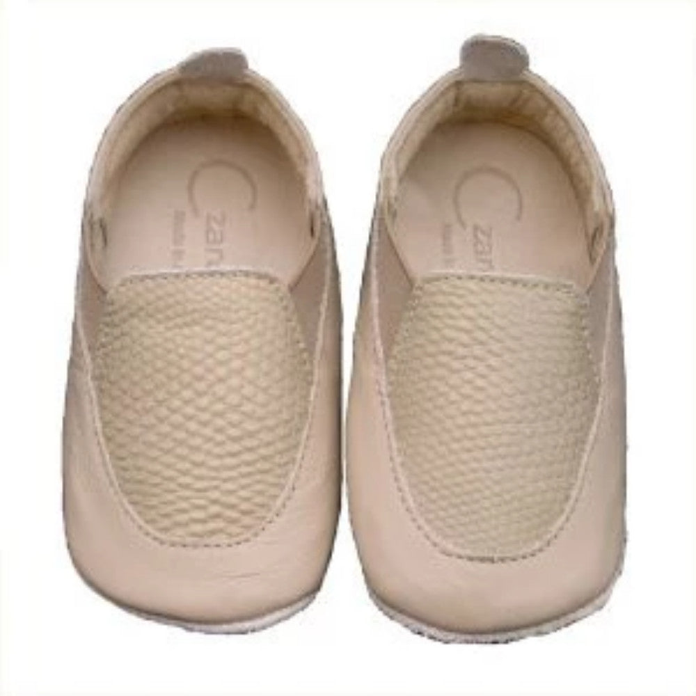 Czarque Beige Snake Baby Loafers | Moccasins & Loafers | Bon Bon Tresor