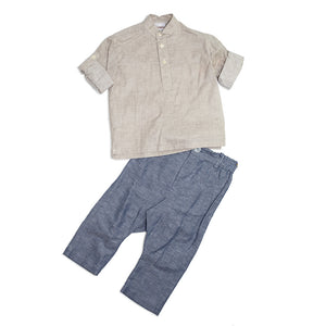 Dolce Bambini - Boys Beige Linen Set | Suits | Bon Bon Tresor
