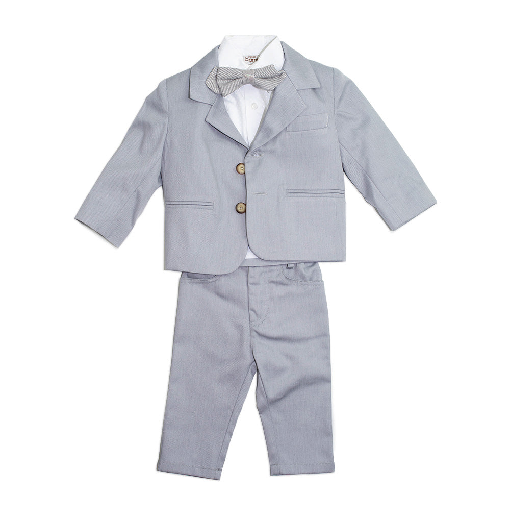 Dolce Bambini - Baby Boy 4 Piece Light Grey Suit