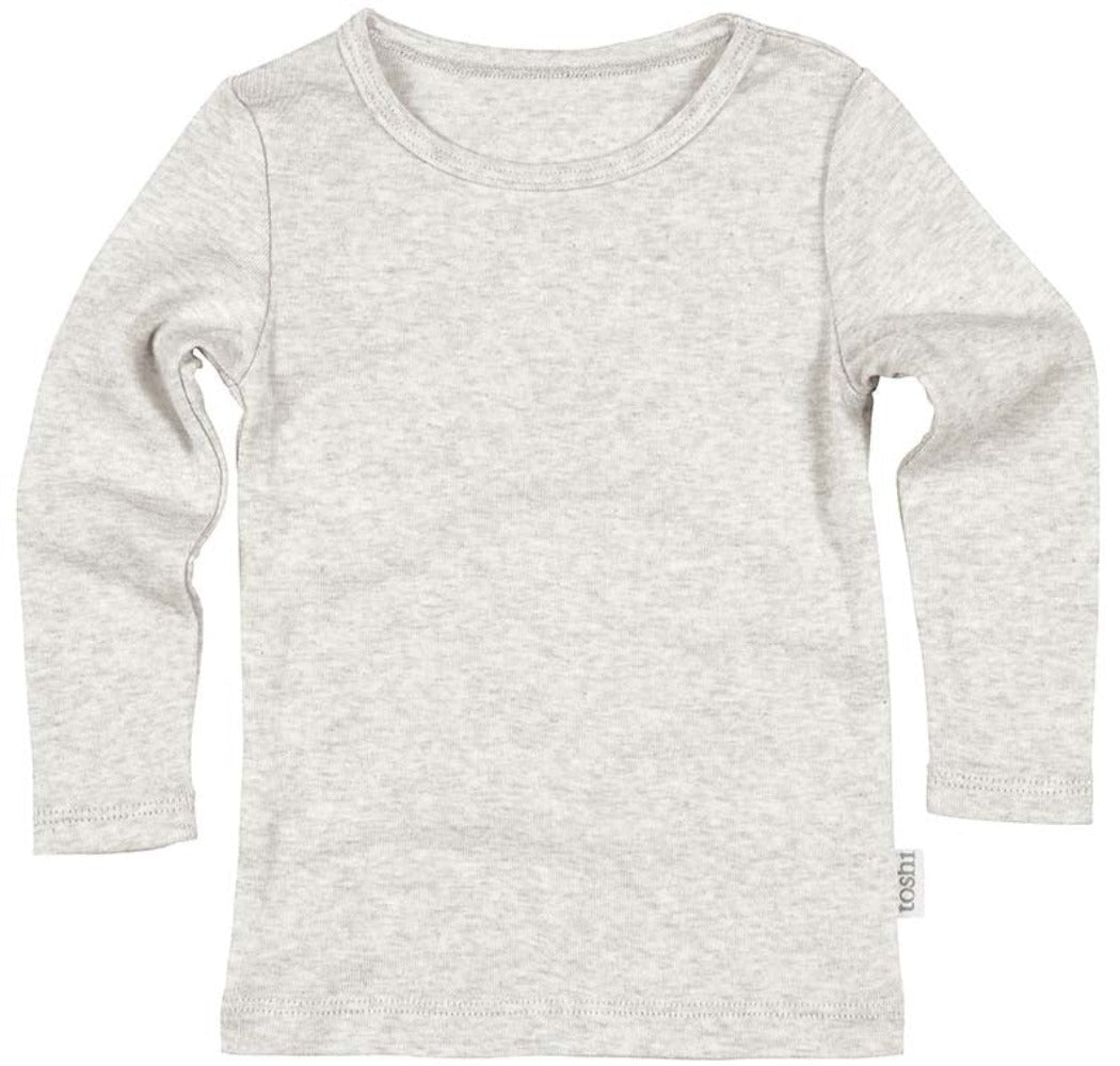 Toshi Dreamtime Organic Tee Long Sleeve Pebble | Tops & T-Shirts | Bon Bon Tresor
