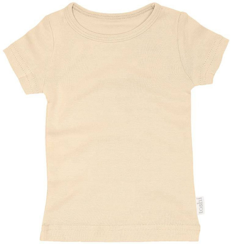 Toshi Dreamtime Organic Tee Short Sleeve Almond | Tops & T-Shirts | Bon Bon Tresor