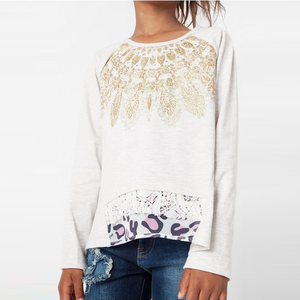 Desigual Kidswear Beige Long Sleeve Sweat T-Shirt | Tops & T-Shirts | Bon Bon Tresor