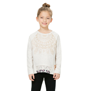 Desigual Kidswear Beige Long Sleeve Sweat T-Shirt | Tops & T-Shirts | Bon Bon Tresor