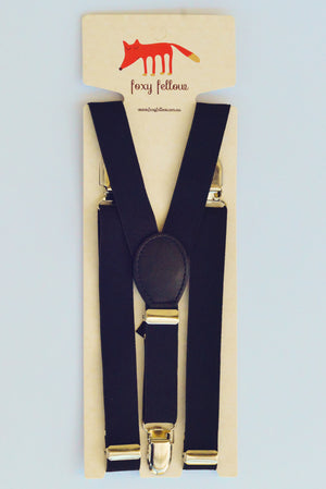 Foxy Fellow Hamptons Prep Black Suspenders | Ties & Belts | Bon Bon Tresor
