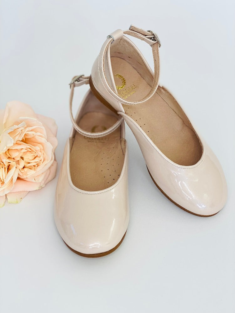 Chloe & Jule Prima Ballerina Patent Metallic Pearl | Dress Shoes | Bon Bon Tresor