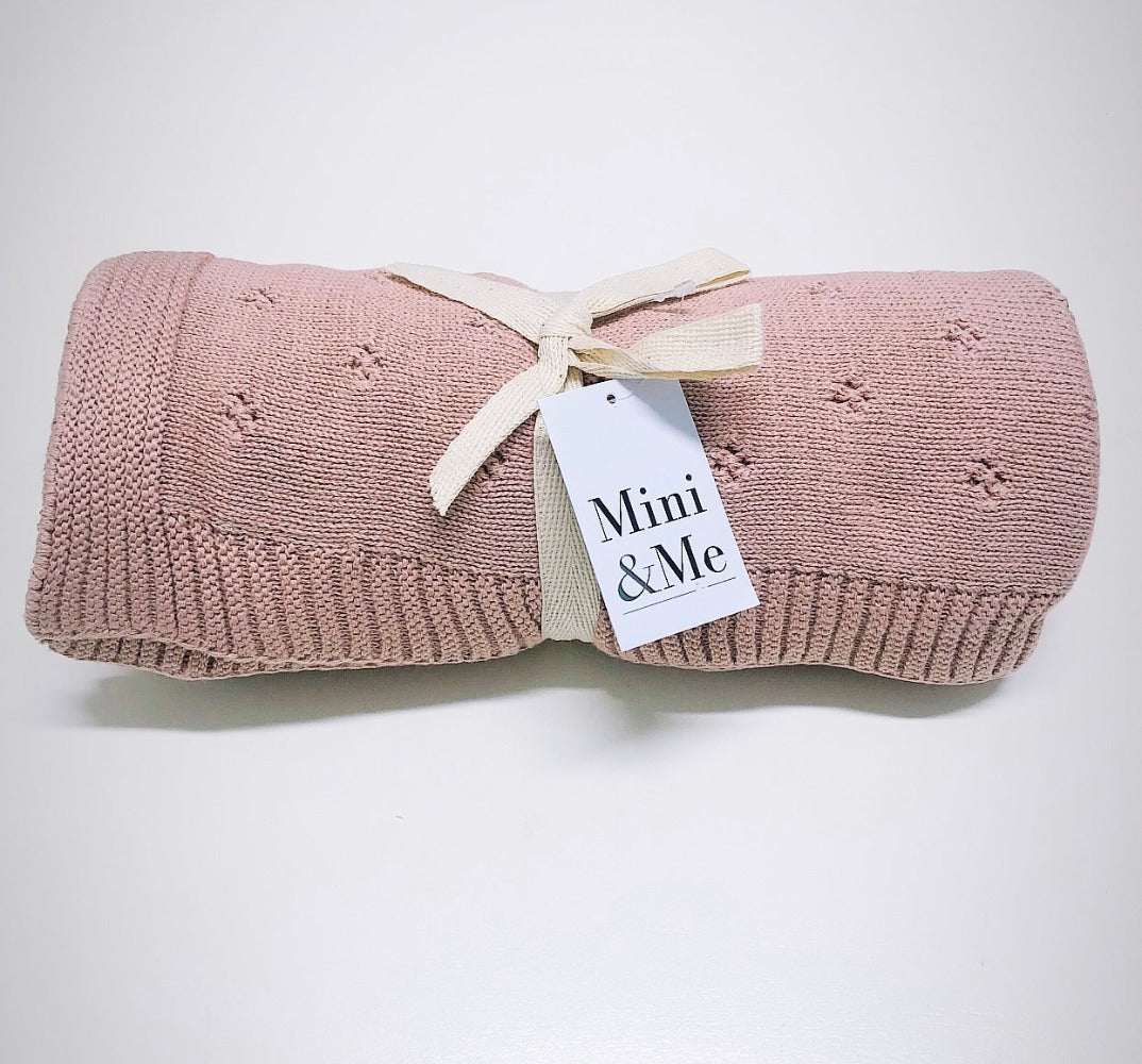 Mini & Me Heirloom Baby Blanket Blush | Blankets | Bon Bon Tresor