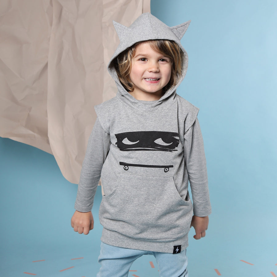 Kapow Kids Baby Boy Skater Dude Hooded Vest | Tops & T-Shirts | Bon Bon Tresor
