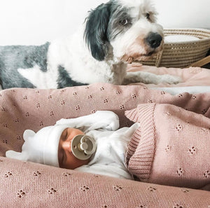 Mini & Me Heirloom Baby Blanket Blush | Blankets | Bon Bon Tresor