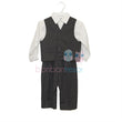 Christening Suit Set 5 Piece Pinstripe Charcoal | Suits & Sets | Bon Bon Tresor