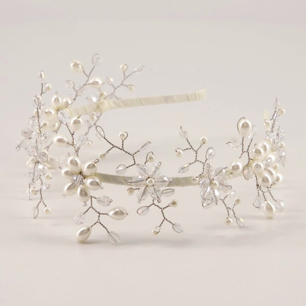 Sienna Likes To Party Gavreel Girls Crown Pearl and Crystal Headband | Hair Accessories | Bon Bon Tresor
