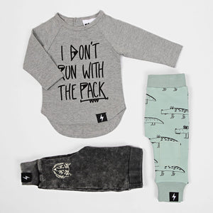 Kapow Kids Baby Long Sleeve Wolf Pack Placement T-Shirt | Tops & T-Shirts | Bon Bon Tresor