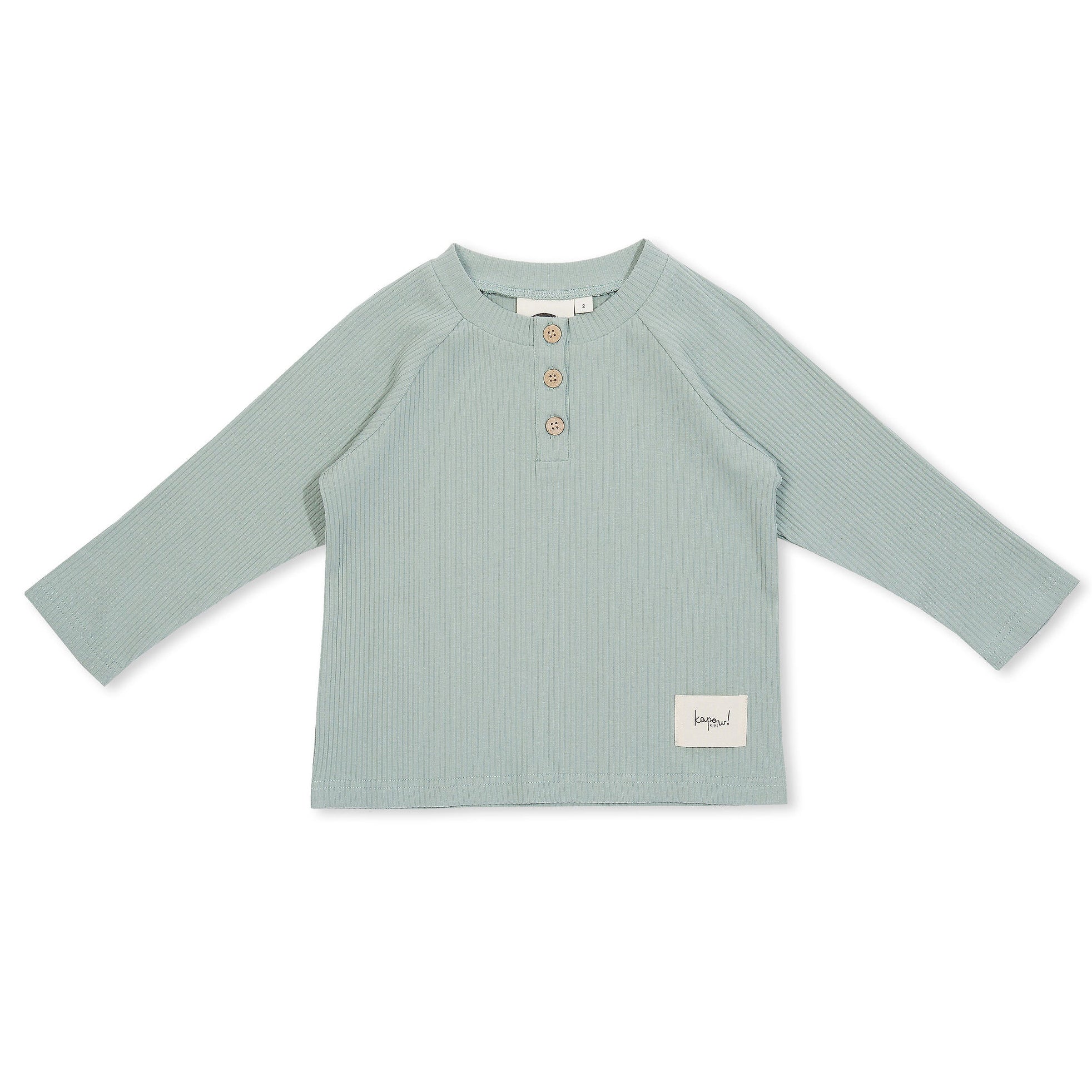 Kapow Kids Cobalt Rib Henley Top | Tops & T-Shirts | Bon Bon Tresor