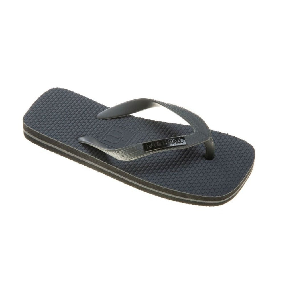 Damien Hall Boutique Kids Charcoal Grey Thongs Gun Metal Black Badge | Flip Flops | Bon Bon Tresor