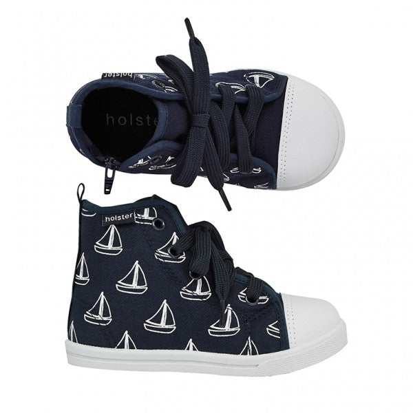 Holster Kids - Ahoy Navy High Top Shoe | Sneakers | Bon Bon Tresor