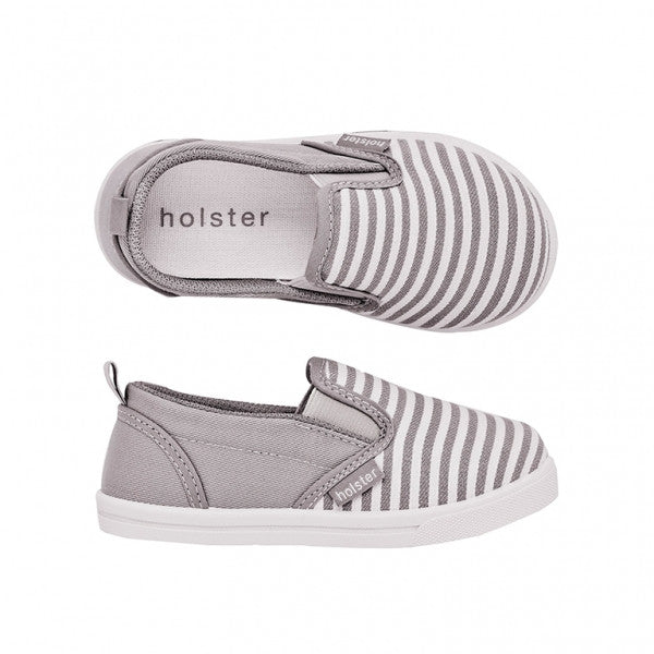 Holster Kids - Boys Grey Stripe Cruise Shoe | Sneakers | Bon Bon Tresor