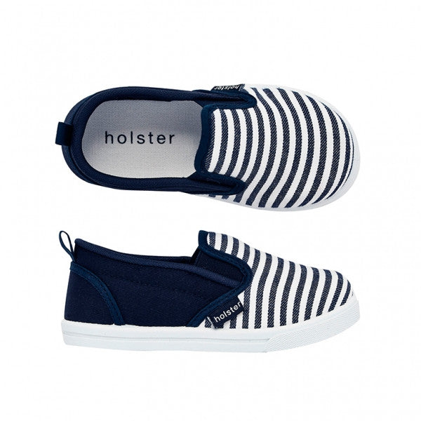 Holster Kids - Boys Navy Stripe Cruise Shoe | Sneakers | Bon Bon Tresor