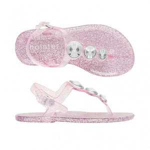 Holster Kids - Girls Starlight Clear Rose Pink Glitter Sandal | Sandals | Bon Bon Tresor