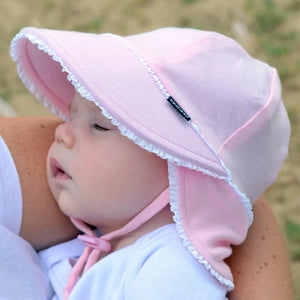 Bedhead Hats Baby Legionnaire Hat Ruffle Trim Blush | Sun hat | Bon Bon Tresor