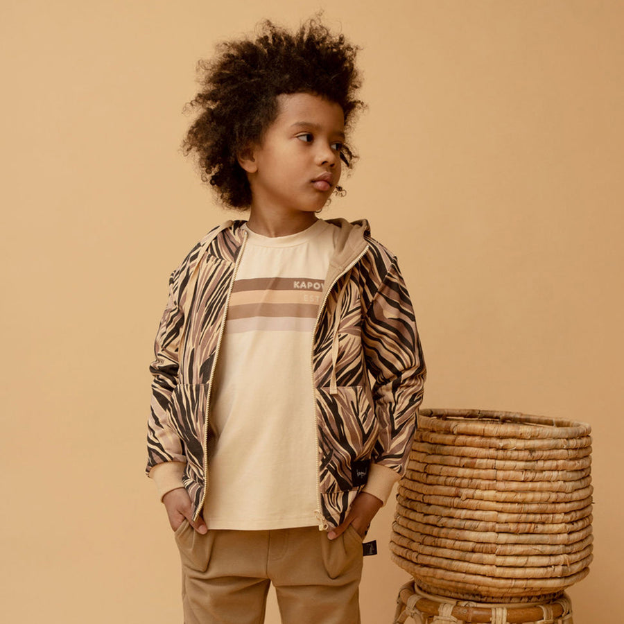 Kapow Kids Animalistic Reversible Zip Jacket | Sweaters & Knitwear | Bon Bon Tresor