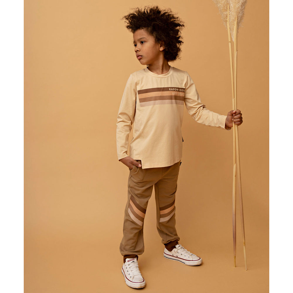 Kapow Kids Retro Rainbow Asymmetrical LS T-Shirt | Tops & T-Shirts | Bon Bon Tresor