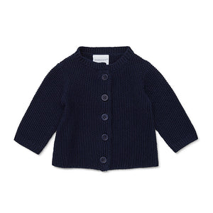 Marquise Navy Cotton Knitted Cardigan | Sweaters & Knitwear | Bon Bon Tresor