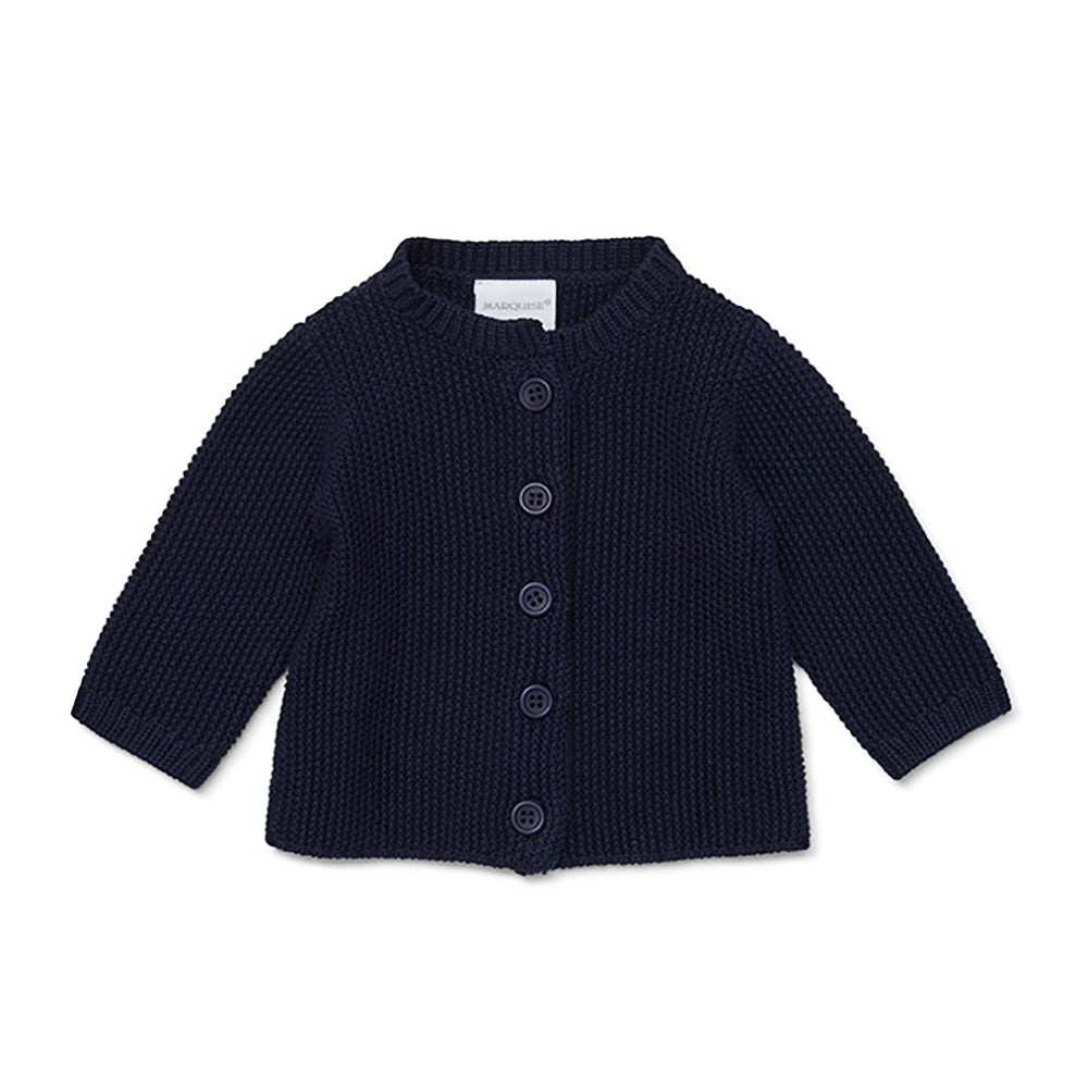 Marquise Navy Cotton Knitted Cardigan | Sweaters & Knitwear | Bon Bon Tresor