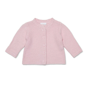 Marquise Pink Cotton Knitted Cardigan | Sweaters & Knitwear | Bon Bon Tresor