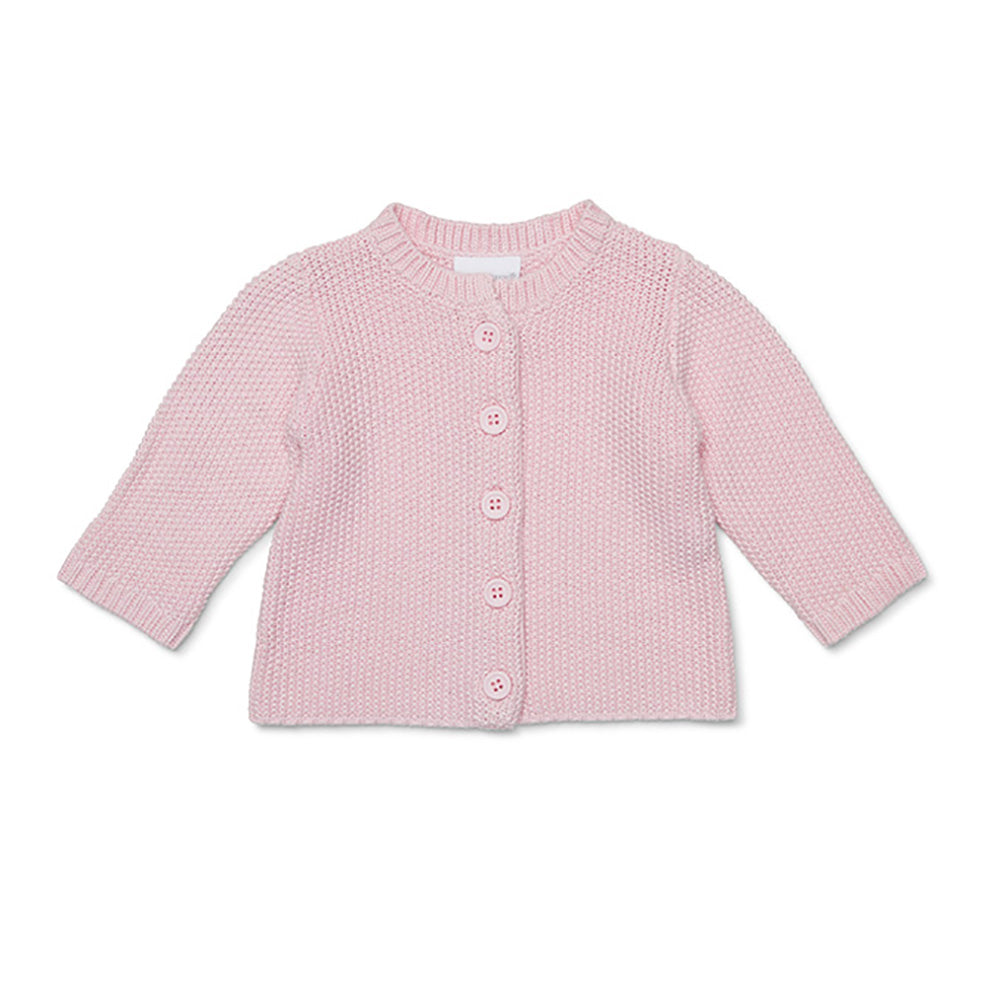 Marquise Pink Cotton Knitted Cardigan | Sweaters & Knitwear | Bon Bon Tresor