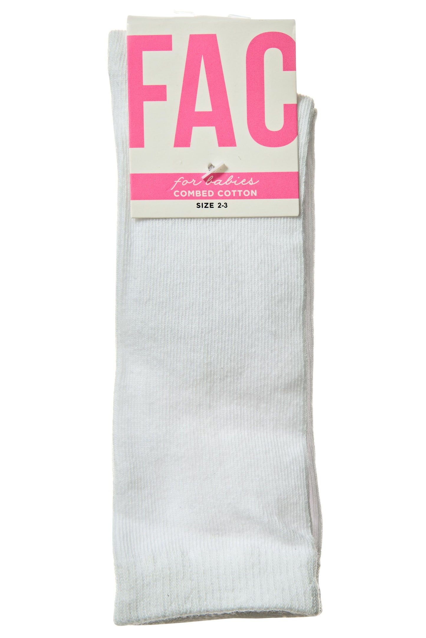 FAC Baby Combed Cotton Knee High Sock - White | Socks | Bon Bon Tresor