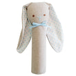 Alimrose Bunny Rattle & Squeaker Linen Blue | Rattles & Squeakers | Bon Bon Tresor