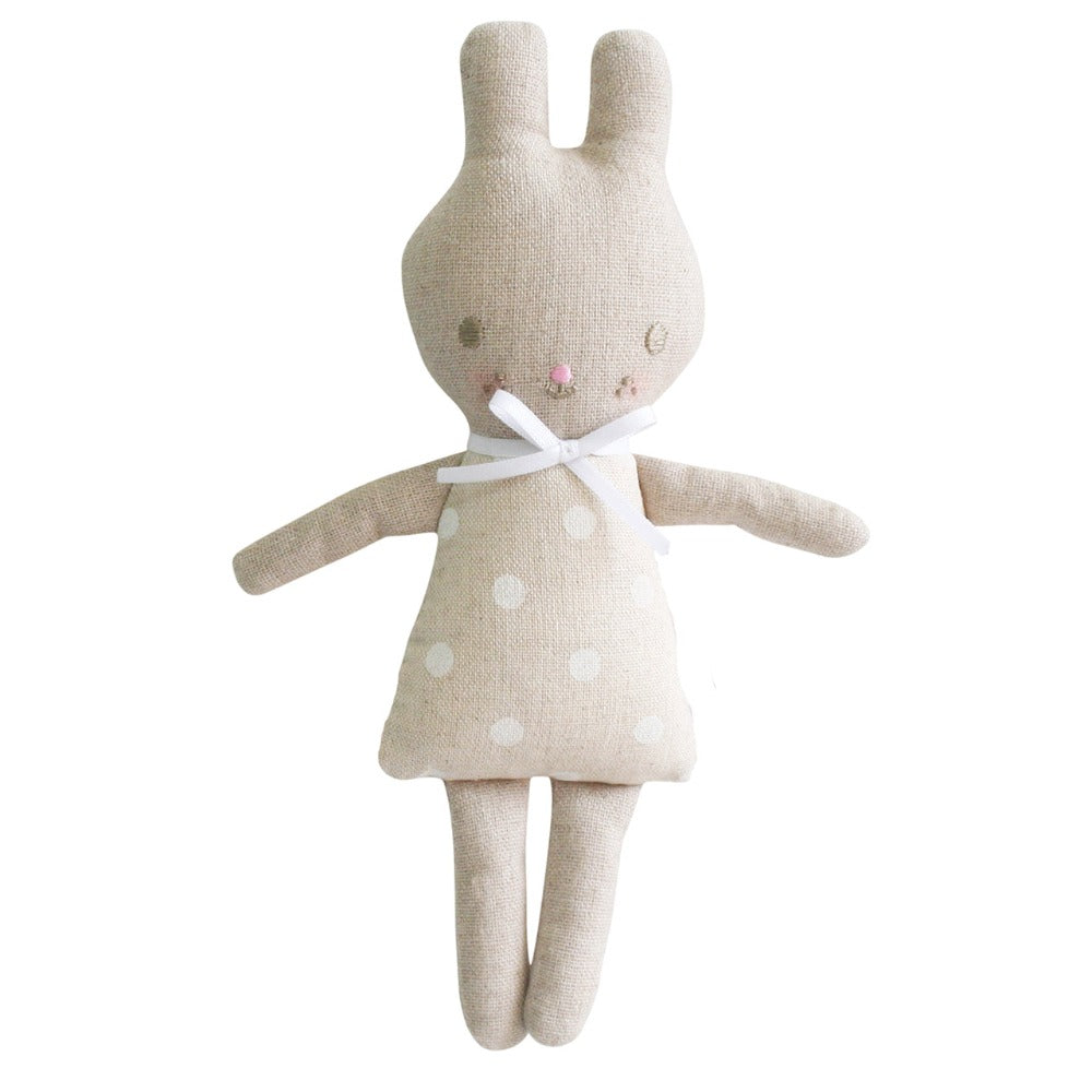 Alimrose Bonnie Bunny Rattle White Spot | Rattles & Squeakers | Bon Bon Tresor