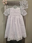 Christening - Mia Satin Lace Short Gown | Gowns | Bon Bon Tresor