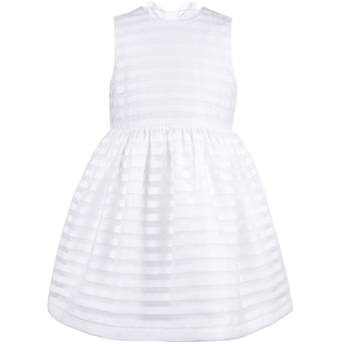 Hucklebones White Organza Stripe Bodice Party Dress | Party Dresses | Bon Bon Tresor