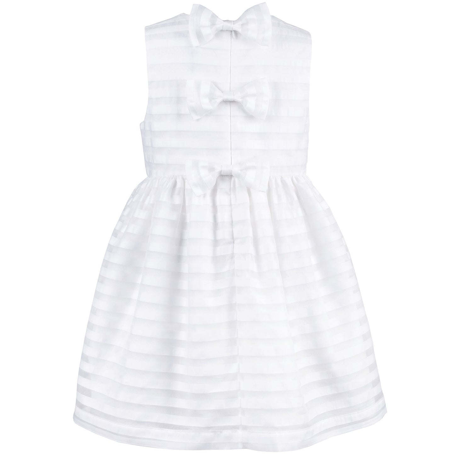 Hucklebones White Organza Stripe Bodice Party Dress | Party Dresses | Bon Bon Tresor