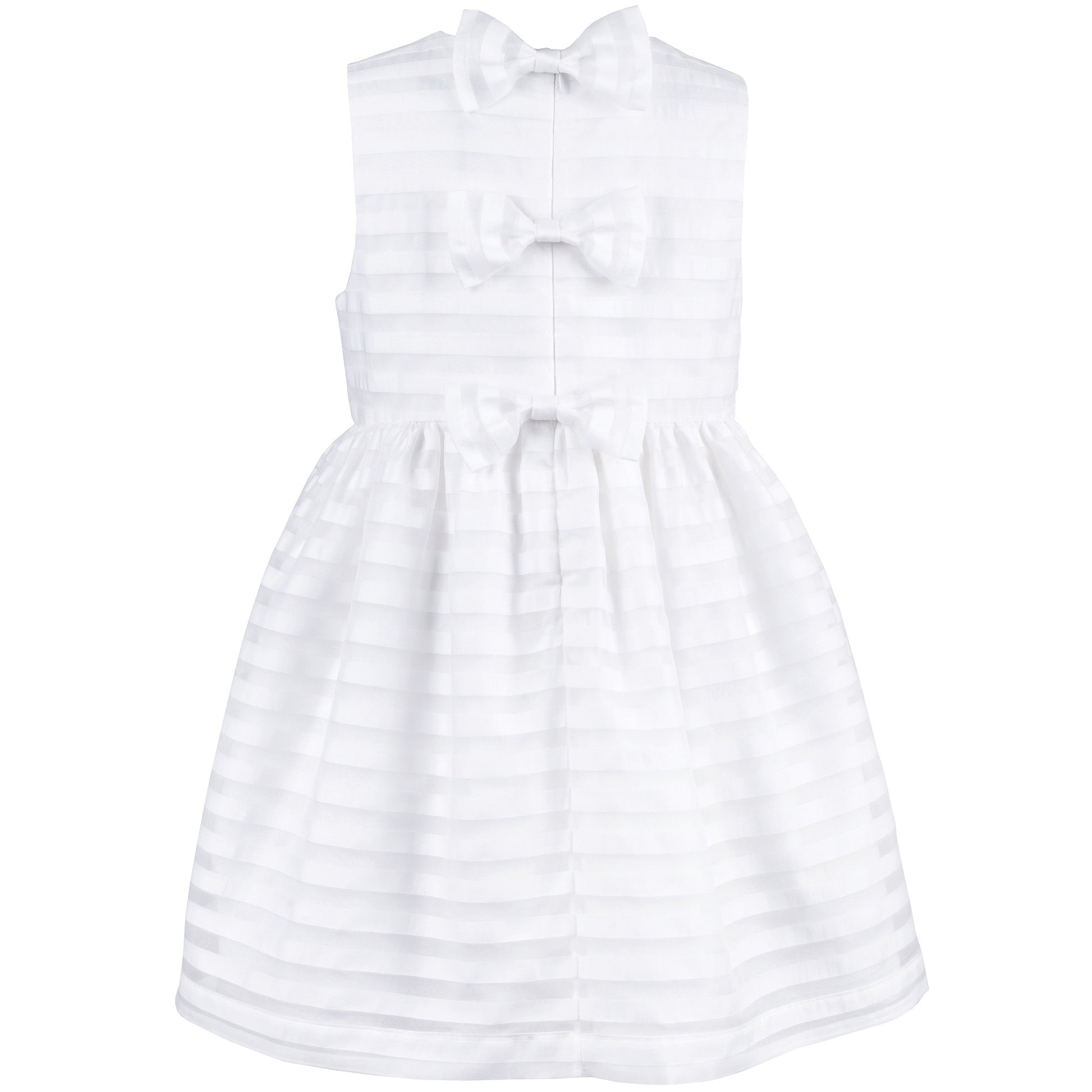 Hucklebones White Organza Stripe Bodice Party Dress | Party Dresses | Bon Bon Tresor
