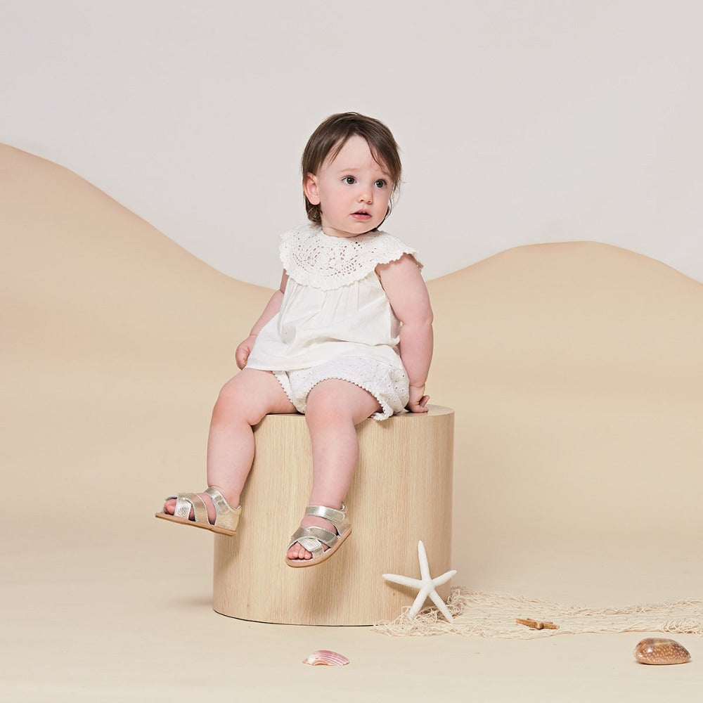 Pretty Brave Criss Cross Sandal Gold | Sandals | Bon Bon Tresor