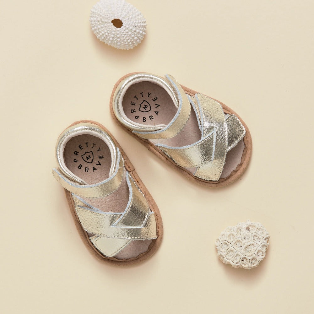 Pretty Brave Criss Cross Sandal Gold | Sandals | Bon Bon Tresor